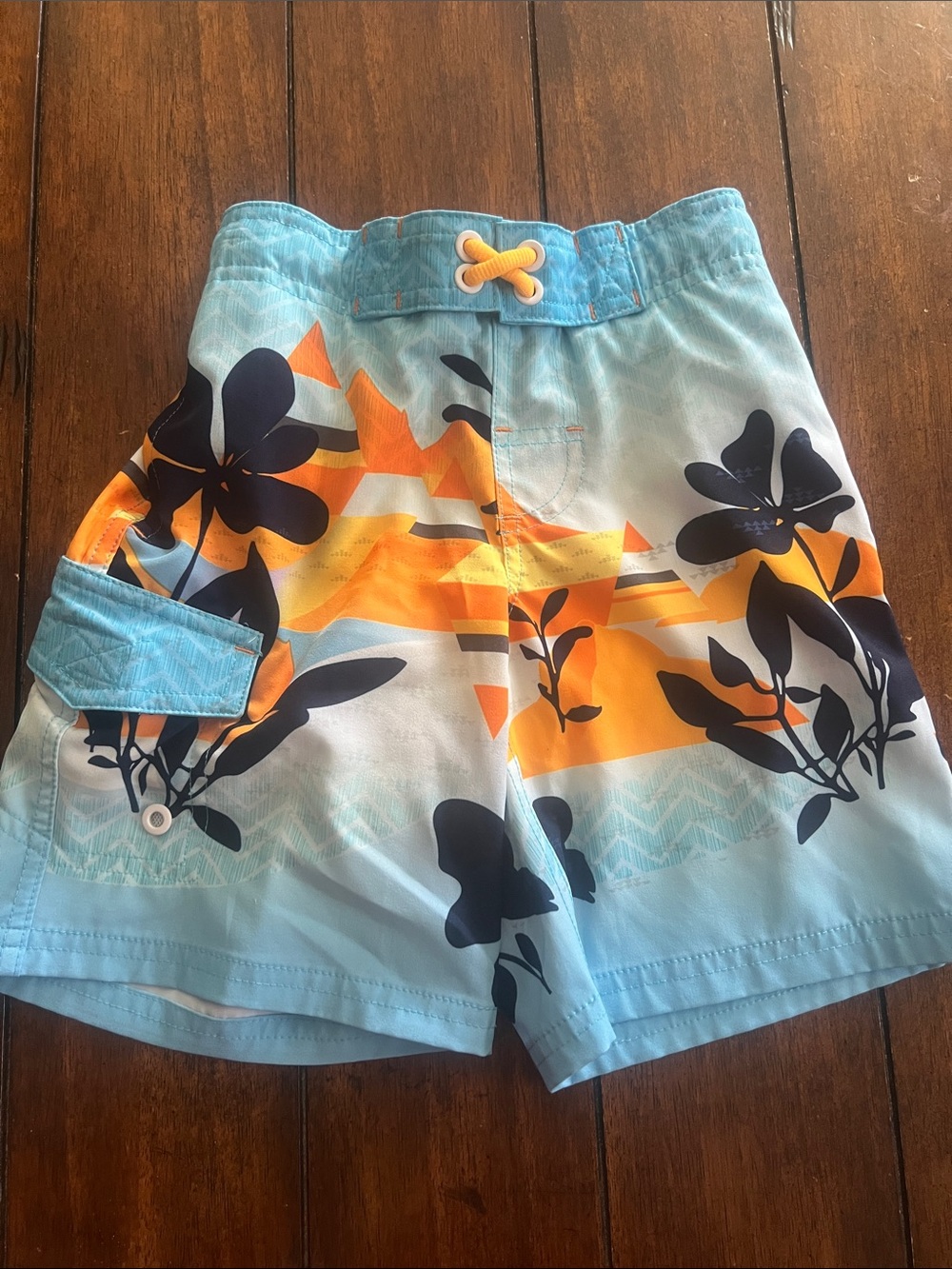 🎉🎉 5 for $20🎉🎉wonder nation Light Blue Swim Shorts with Orange Accents